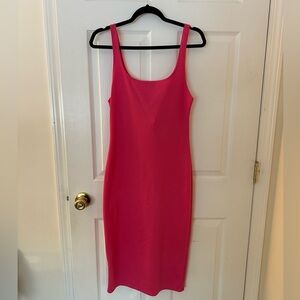 ZARA Pink Sleeveless Bodycon Midi Dress